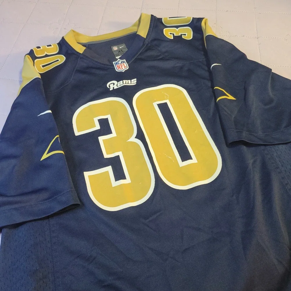 Nike Los Angeles Rams Todd Gurley II 30 Football Jersey Mens XL Navy Blue Gold